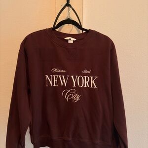H&M Burgundy Crew Neck Sweater